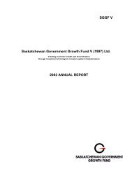 Saskatchewan Government Growth Fund V Ltd. - Crown Investments ...