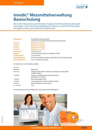 trendicÂ® Messmittelverwaltung Basisschulung - Perschmann ...