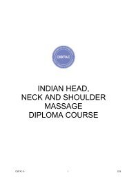 indian head, neck and shoulder massage diploma course - Cibtac.com