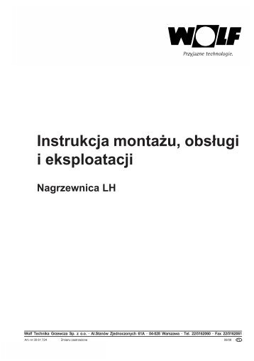 Instrukcja montażu, obsługi i eksploatacji Nagrzewnica LH - Wolf