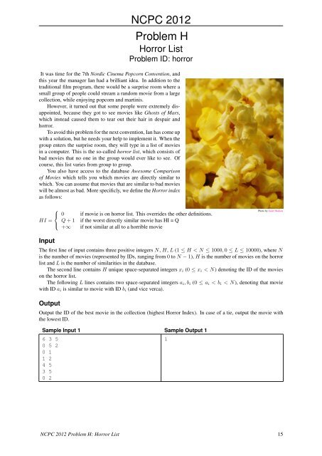 Problem A - Nordic Collegiate Programming Contest