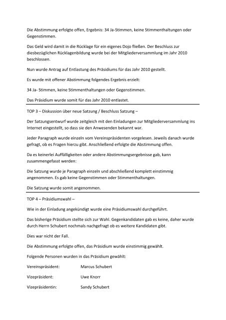 Protokoll zur Mitgliederversammlung 2010 - 1. Asiatischer ...