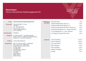 Stammdaten - Vienna International Hotelmanagement AG