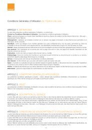 Conditions Générales d'Utilisation de l'Option site ... - Orangecaraibe