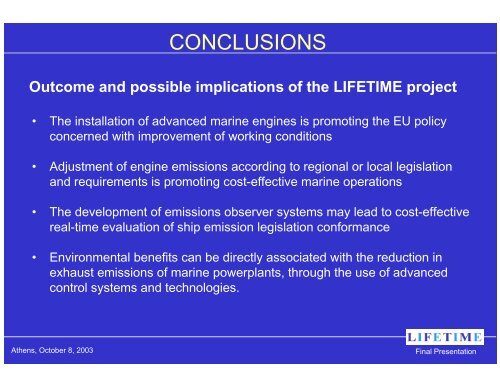 LIFETIME Final Presentation - Laboratory of Marine Engineering