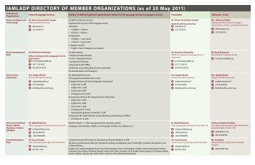 IAMLADP DIRECTORY OF MEMBER ORGANIZATIONS (as of 20 ...