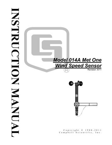 Model 014A Met One Wind Speed Sensor - Campbell Scientific