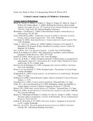 Critical Content Analysis of Children's Literature - College of Education