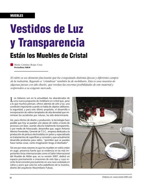 muebles en vidrio.indd - Revista El Mueble y La Madera