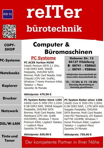 Abholpreis: 659,90 € PC Systeme - Reiter Bürotechnik
