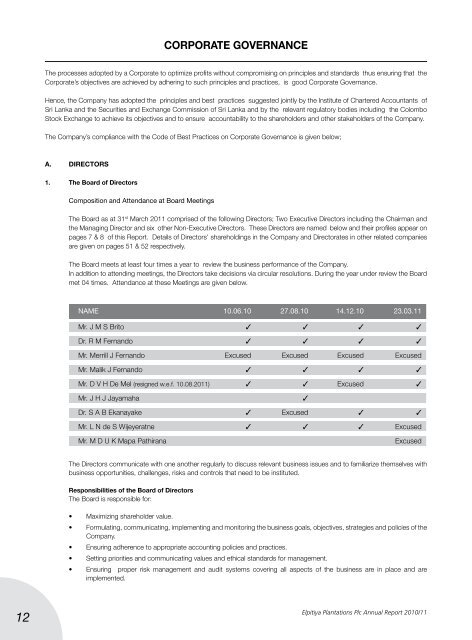 Elpitiya Plantations Plc Annual Report 2010/11 - Colombo Stock ...