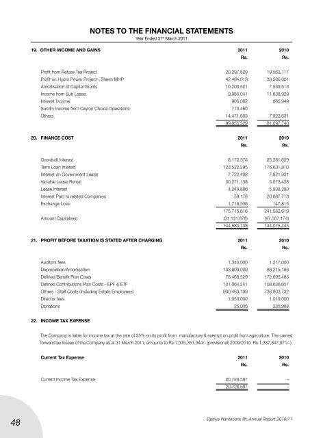 Elpitiya Plantations Plc Annual Report 2010/11 - Colombo Stock ...