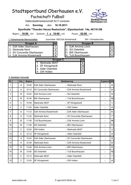 Stadtsportbund Oberhausen e.V. - DJK Arminia Lirich