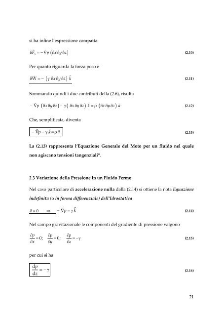 CAPITOLO 2: STATICA DEI FLUIDI - Dimeca