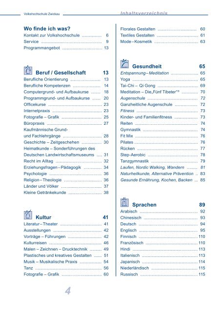 Programmheft - Volkshochschule Zwickau