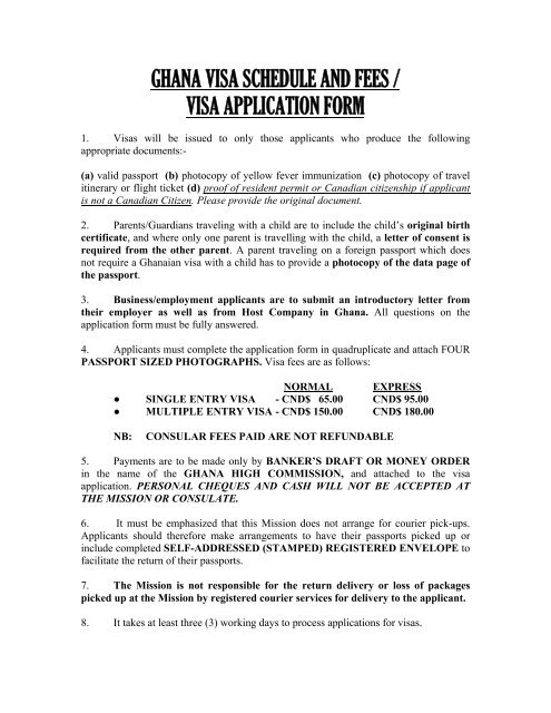 ghana travel visa application