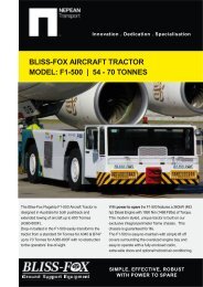 bliss-fox aircraft tractor model: f1-500 | 54 - 70 tonnes - OnGround