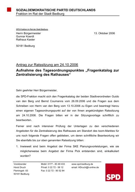 Antrag Beitritt Fragenkatalog - Die SPD in Bedburg an der Erft