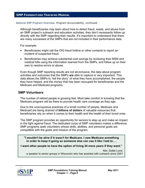 SMP Foundations Training Manual CHAPTER 1 ... - SMPresource.org