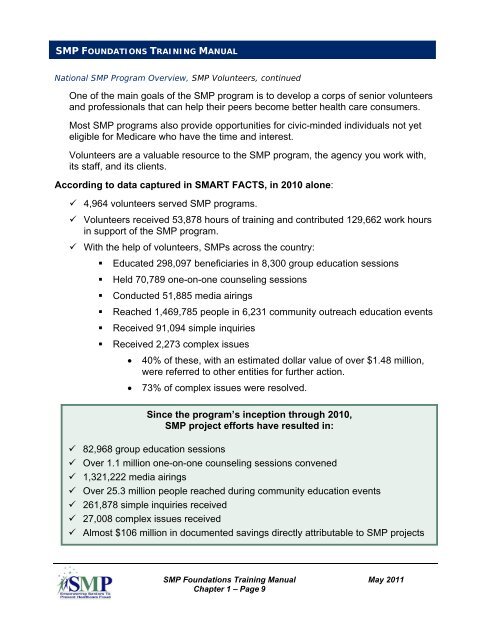 SMP Foundations Training Manual CHAPTER 1 ... - SMPresource.org