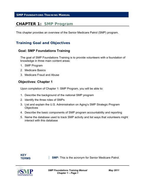 SMP Foundations Training Manual CHAPTER 1 ... - SMPresource.org