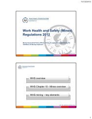 WHS Mines Regulations presentation Updated 11 ... - SafeWork SA