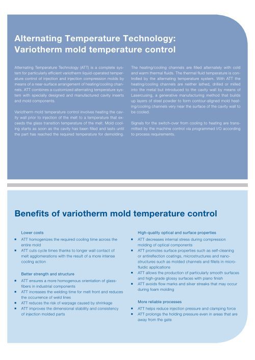 Variotherm Injection Variotherm liquid-operated temperature control of injection molds ...