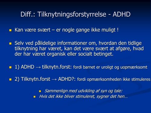 Differentialdiagnoser og comorbiditet ved ADHD hos voksne