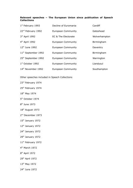 POWELL CENTENARY - Enoch Powell - The archived speeches