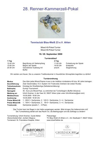 28. Renner-Kammerzell-Pokal - Tennisclub BW 23 Ahlen