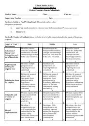 Project Proposal Teacher Feedback Form