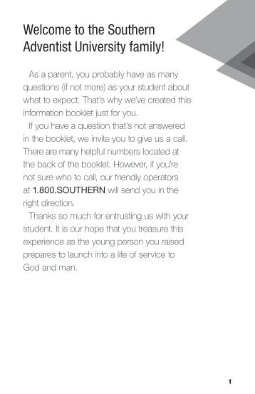 Welcome to the Southern Adventist University family!