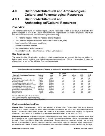 Cultural Resources - LAX Master Plan