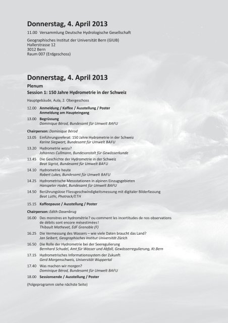 Definitives Programm - UniversitÃ¤t Bern