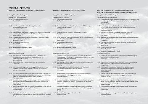 Definitives Programm - UniversitÃ¤t Bern