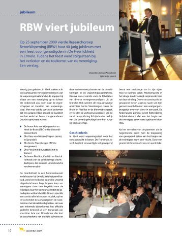 RBW viert jubileum - Wapening in Beton
