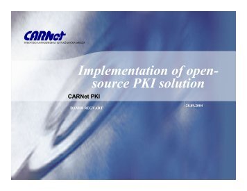 Implementation of open-source PKI solution - CUC@CARNet.hr