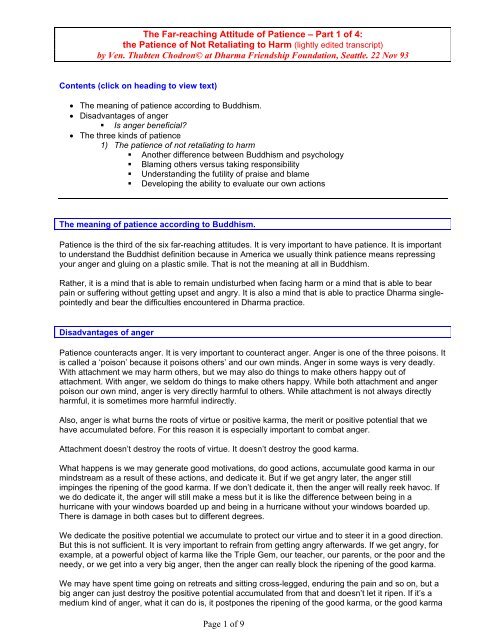 Transcript In Pdf Format Thubten Chodron