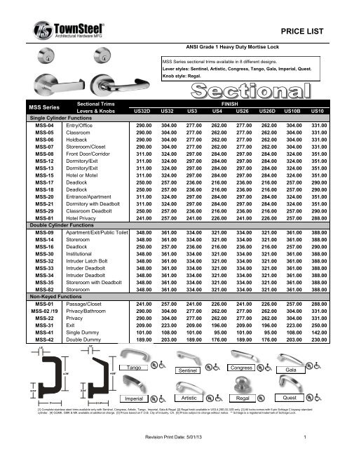 TownSteel 2013 Price List.pdf - Access Hardware Supply
