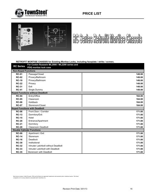 TownSteel 2013 Price List.pdf - Access Hardware Supply