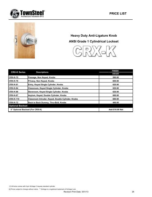 TownSteel 2013 Price List.pdf - Access Hardware Supply