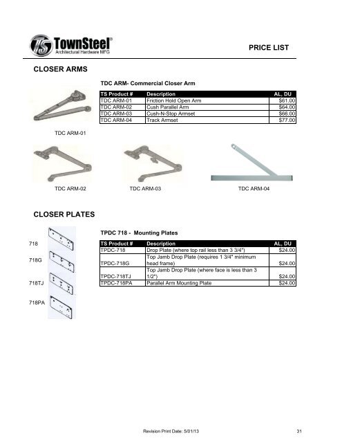 TownSteel 2013 Price List.pdf - Access Hardware Supply