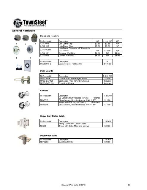 TownSteel 2013 Price List.pdf - Access Hardware Supply