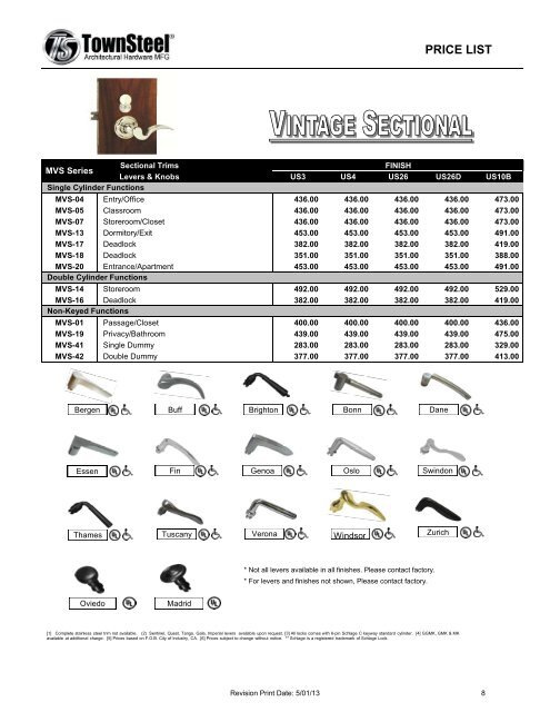 TownSteel 2013 Price List.pdf - Access Hardware Supply