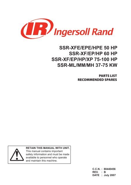 Ingersoll rand ssr epe 350 manual pdf