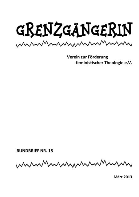 Verein zur FÃ¶rderung feministischer Theologie e.V. RUNDBRIEF NR ...