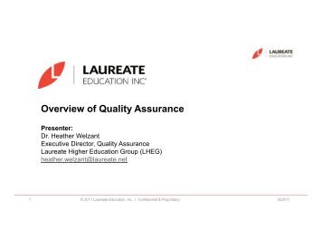 Overview of Quality Assurance - My Laureate - Laureate Education