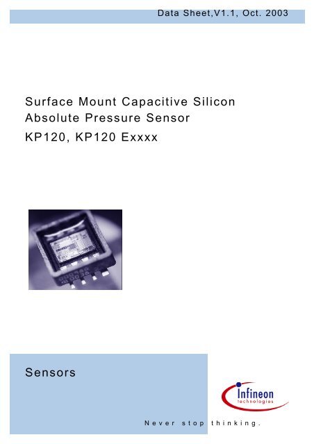 Surface Mount Capacitive Silicon Absolute Pressure Sensor KP120 ...