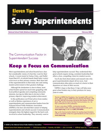 Keep a Focus on Communication - National School Public Relations ...