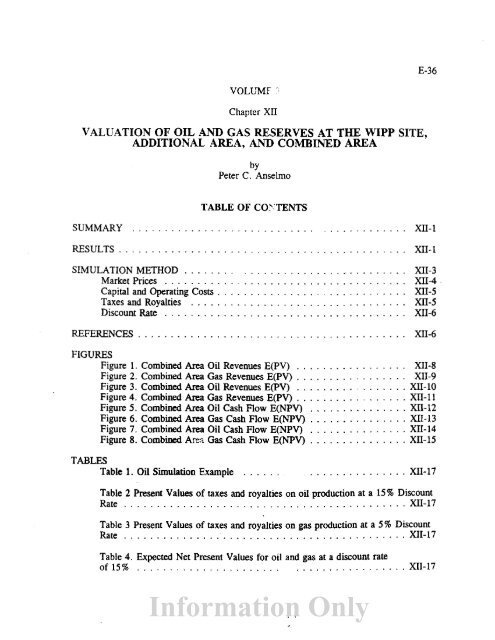 Information Only - Waste Isolation Pilot Plant - U.S. Department of ...